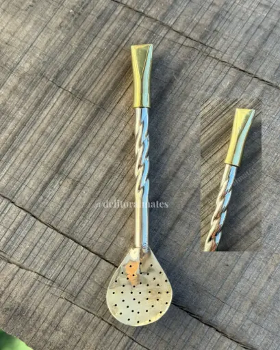 Bombilla mini cincelada de alpaca